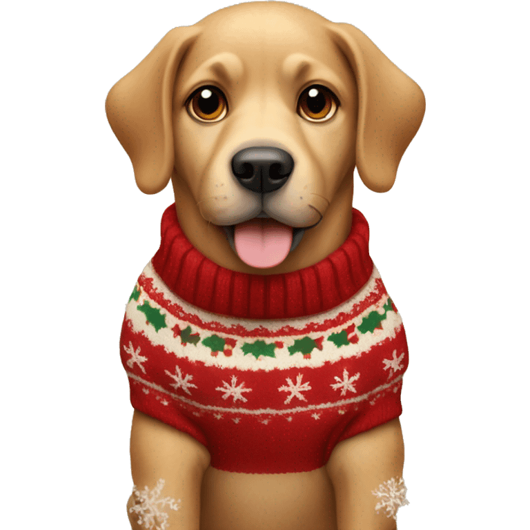 Dog in a Christmas sweater  emoji