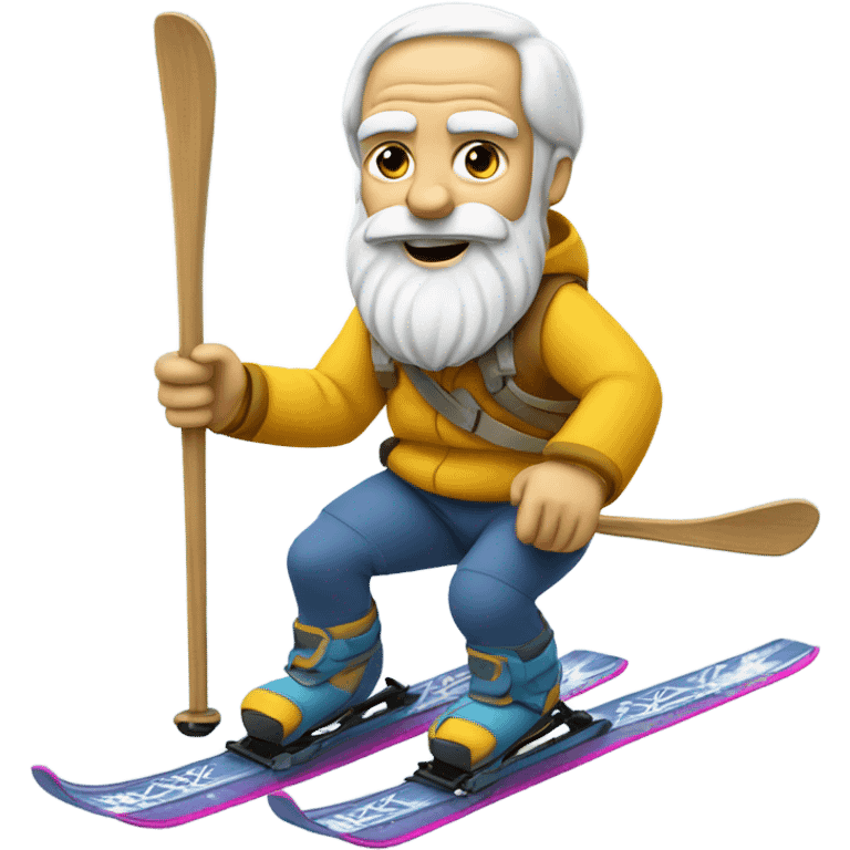 Socrates on mountain skis emoji