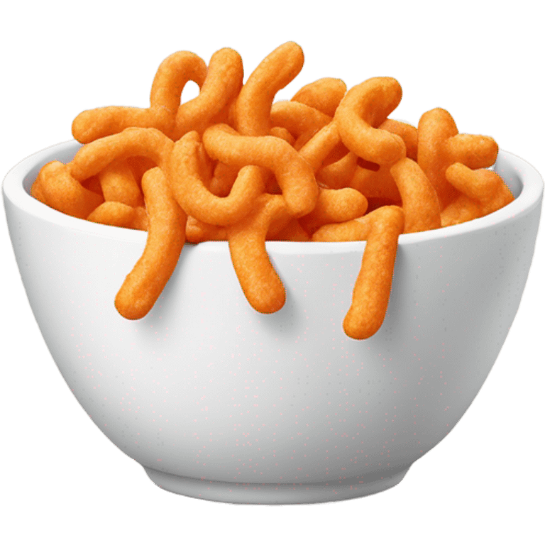 White bowl of Cheetos  emoji