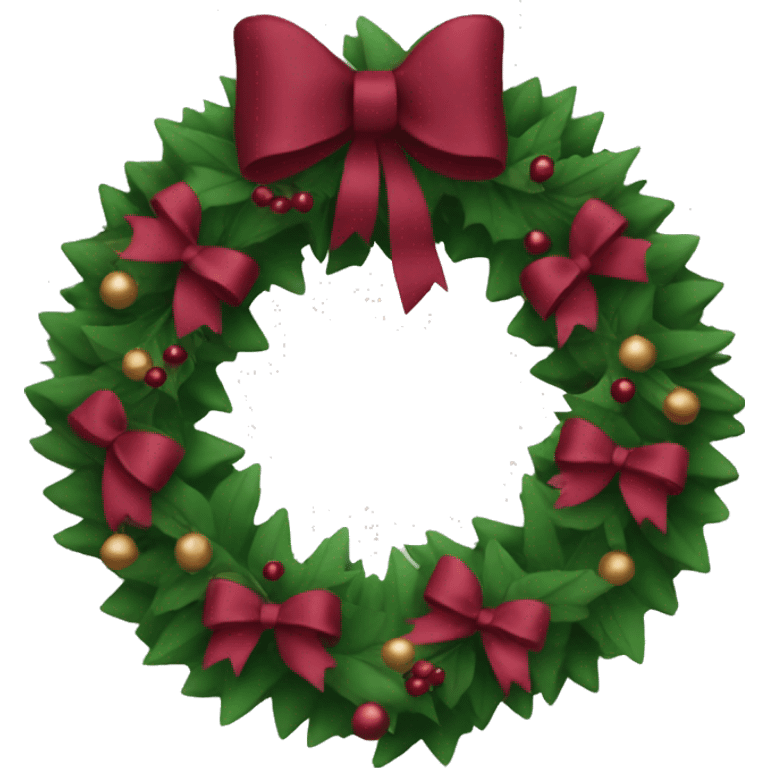 Christmas wreath with burgundy bows emoji