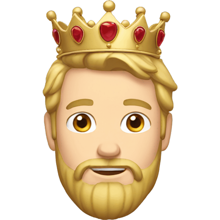 blond man with a beard and a crown emoji