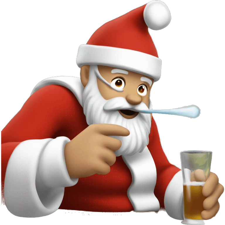 santa taking a shot  emoji