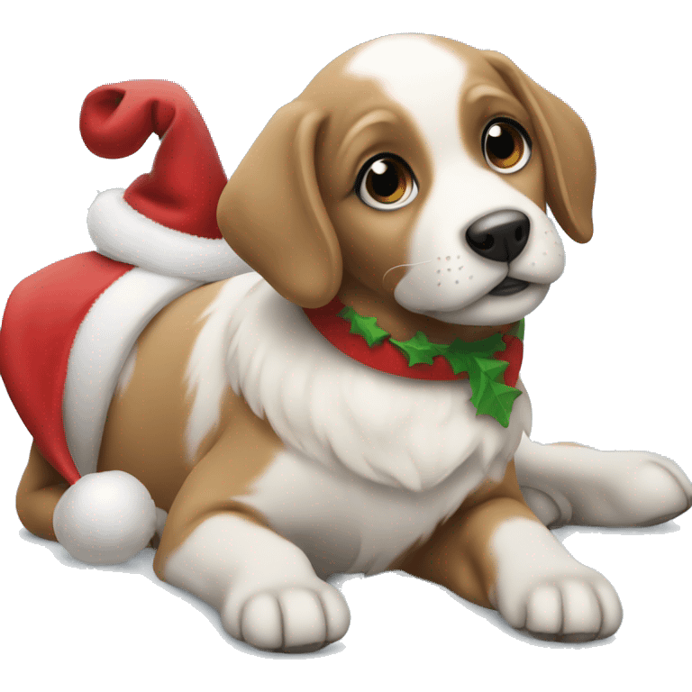 Christmas puppy emoji