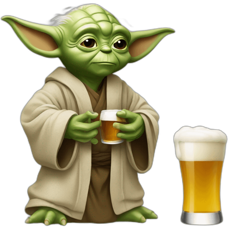 Yoda qui boie une bière emoji