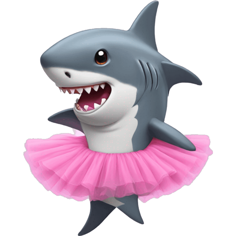 Shark with pink tutu  emoji