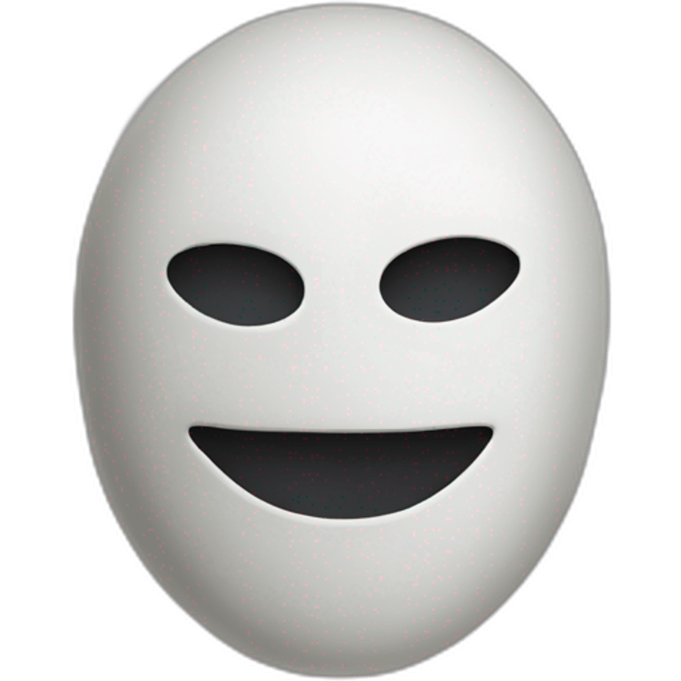 mask smiley flattened on top emoji