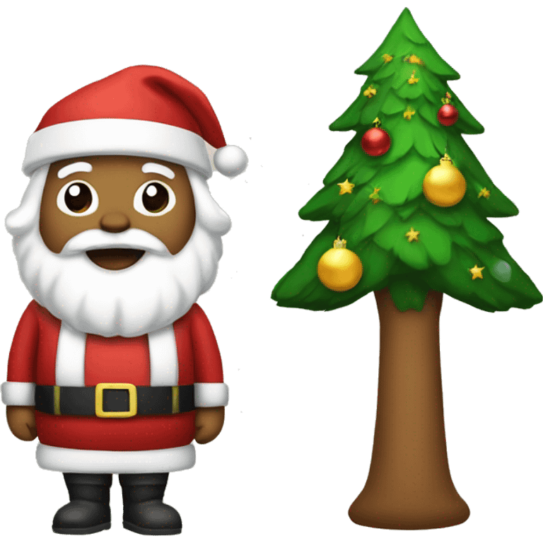 Santa and Christmas tree emoji