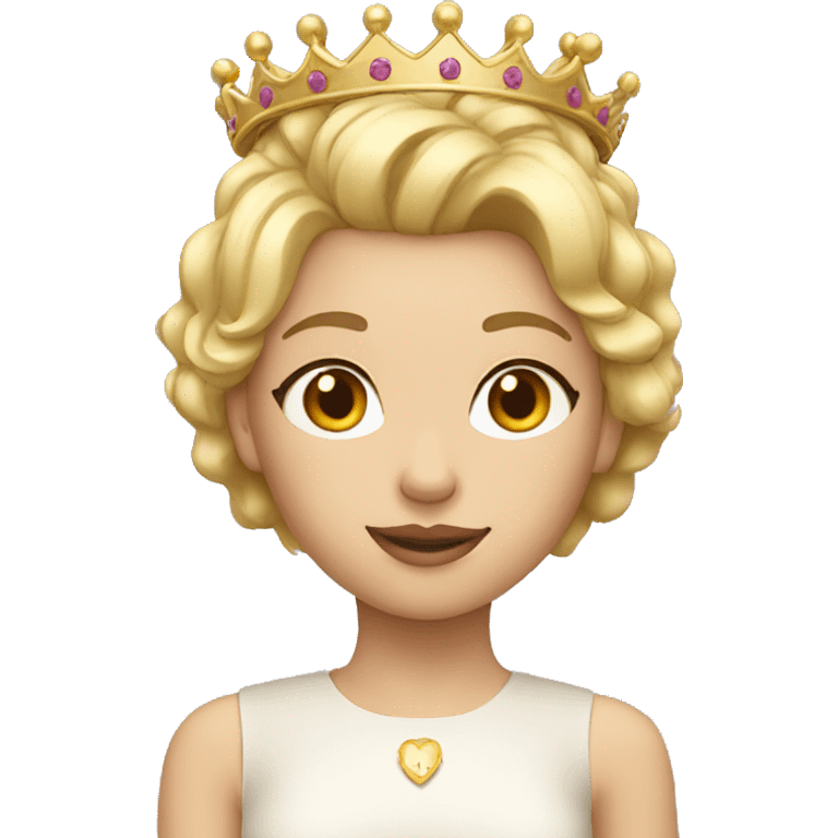 Blonde girl with short hair and a crown  emoji