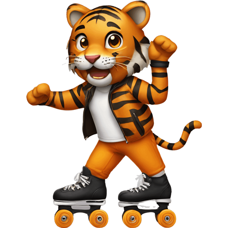 Tiger on roller skates emoji