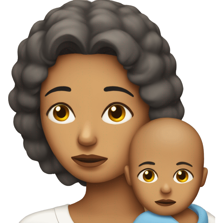 Sad mother with her baby emoji