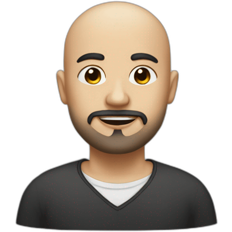 bald man with little beard and a thin woman with long black hair emoji