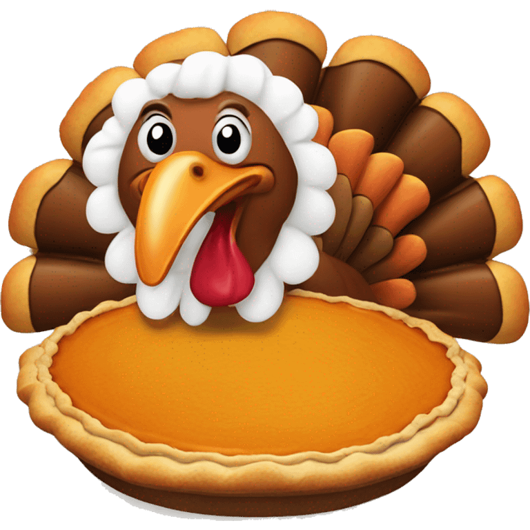 Turkey eating a pumpkin pie  emoji