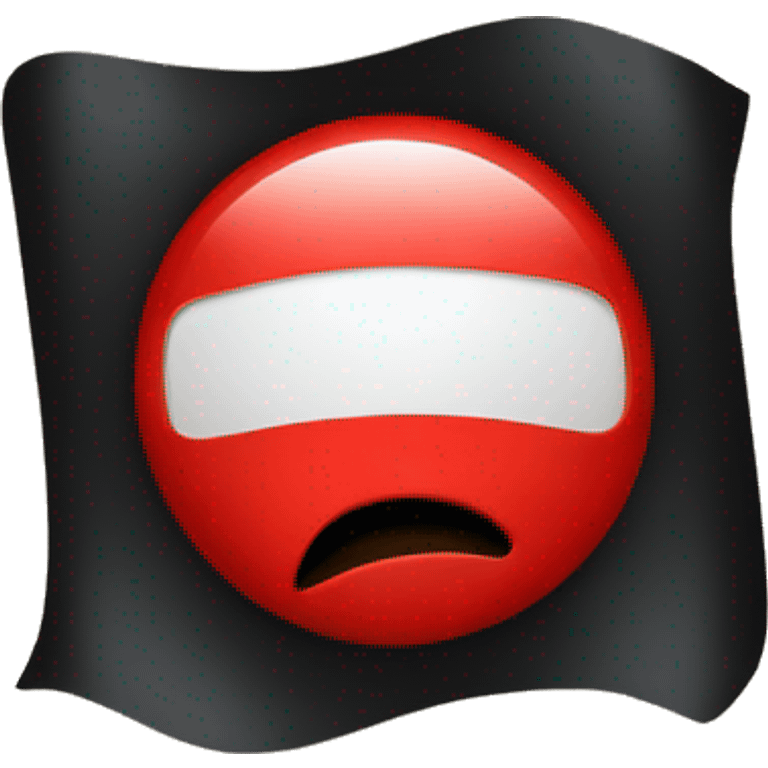 A wavy black and red rectangle with medium sized yellow circle in the middle  emoji