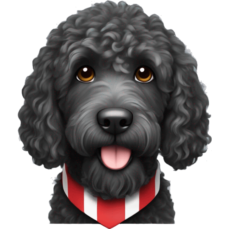 atletico de Madrid black labradoodle fan emoji