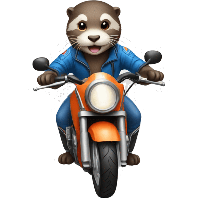 Otter who rides a Sport motorcycle emoji