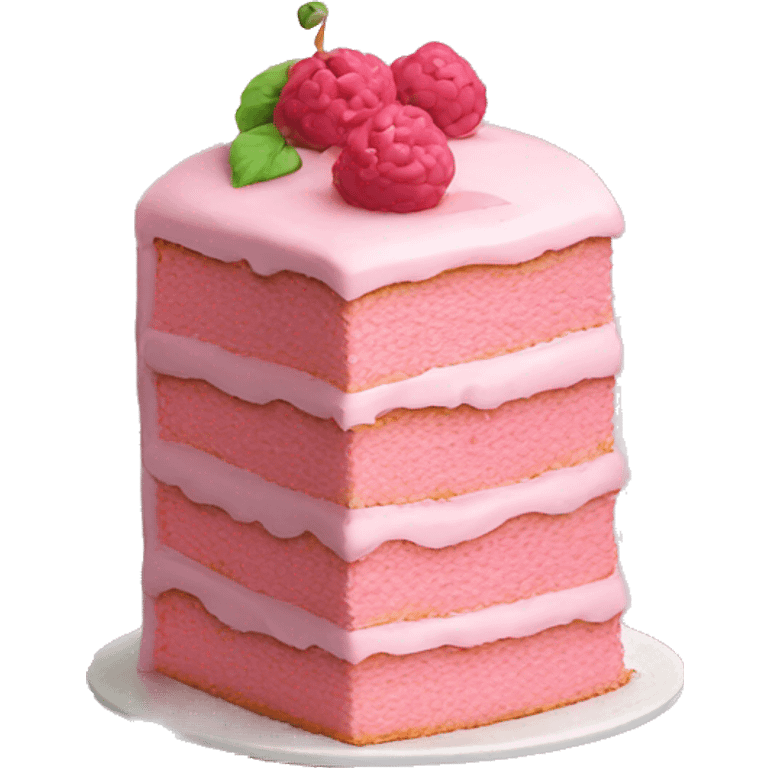 Realistic pink layered cake emoji