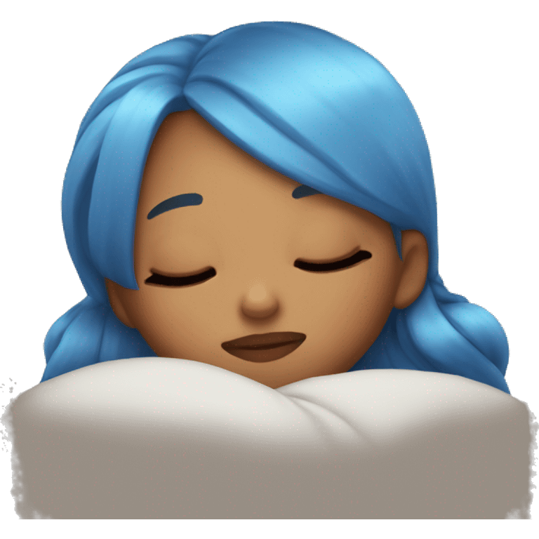 Ariana sleeping with blue hair emoji