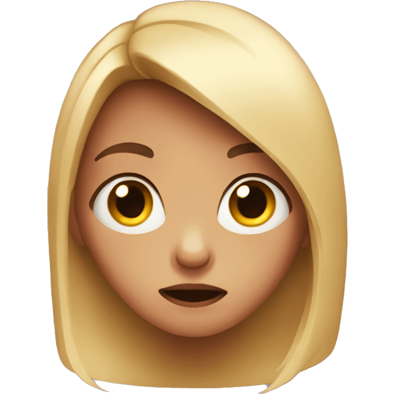 girl looking scared emoji