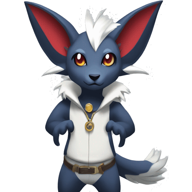 Cool Edgy Nargacuga-Absol-Zangoose-Sneasel-Quilava with a collar on, full body emoji