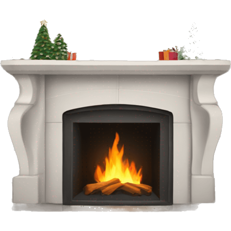 White asthetic clean Christmas fireplace  emoji