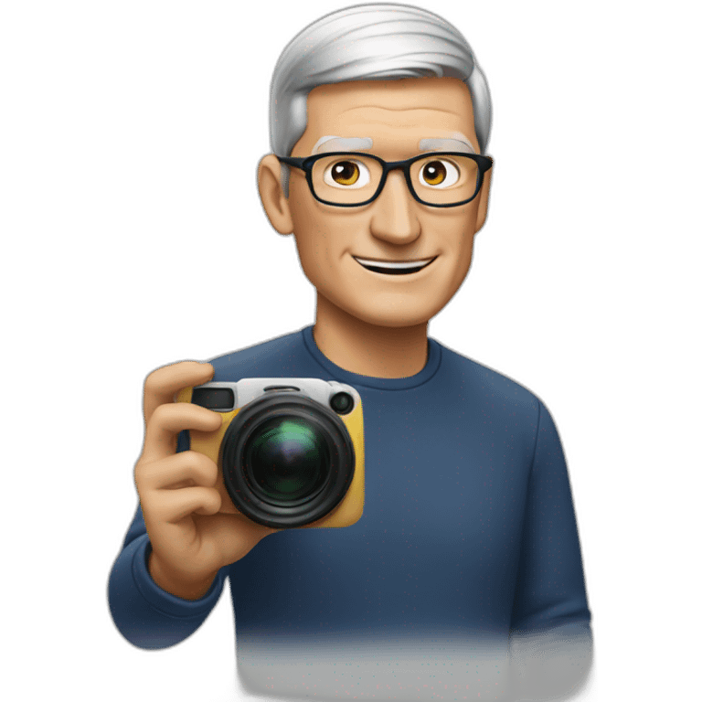 Tim cook taking photo emoji