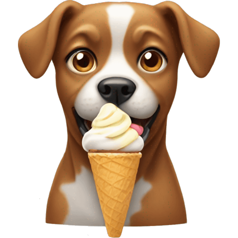 Dog eating icecream emoji