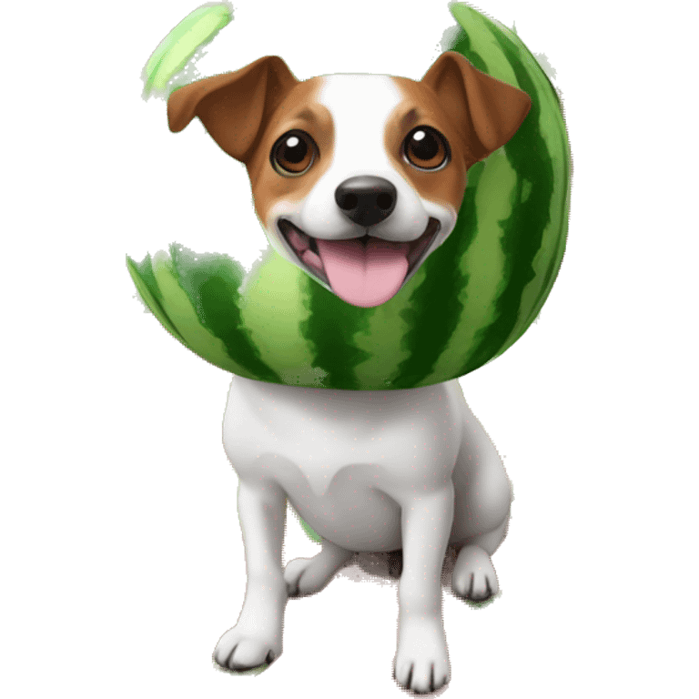 a jack russel in watermelon disguise emoji