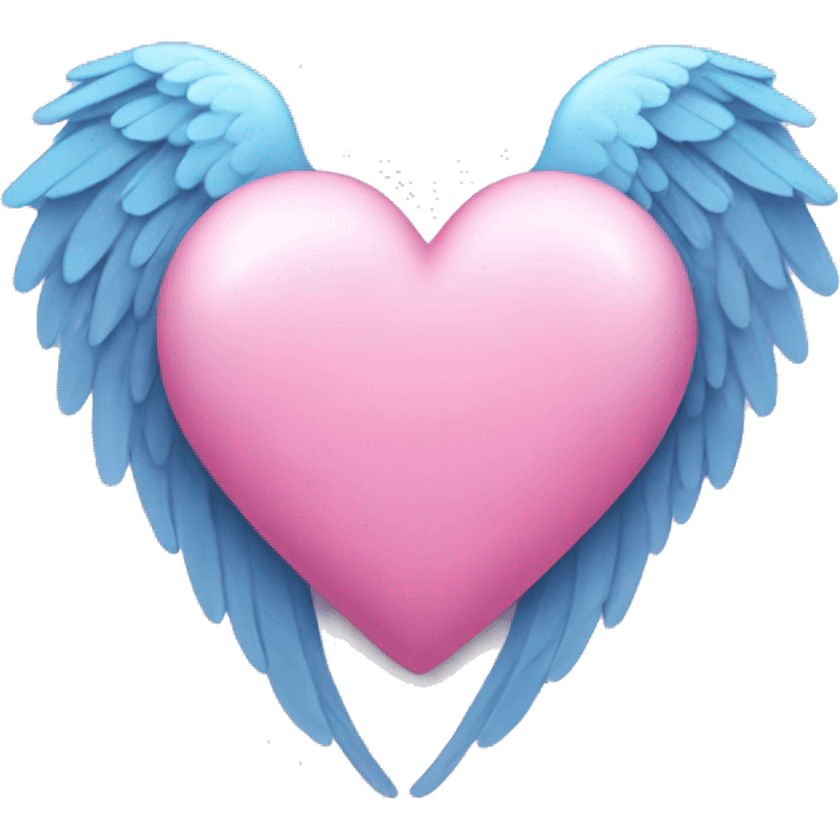 heart with angel wings with pink and blue ribbon emoji