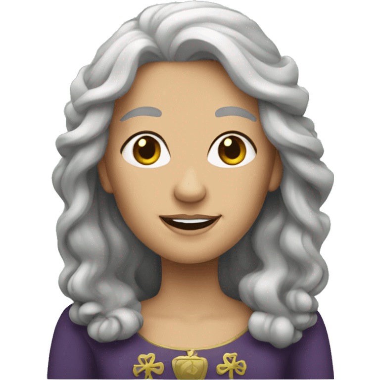 irish queen with long gray hair emoji