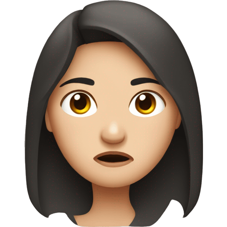 Pregnant woman looks asian angry emoji