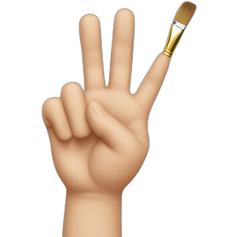 pinched fingers with brush emoji