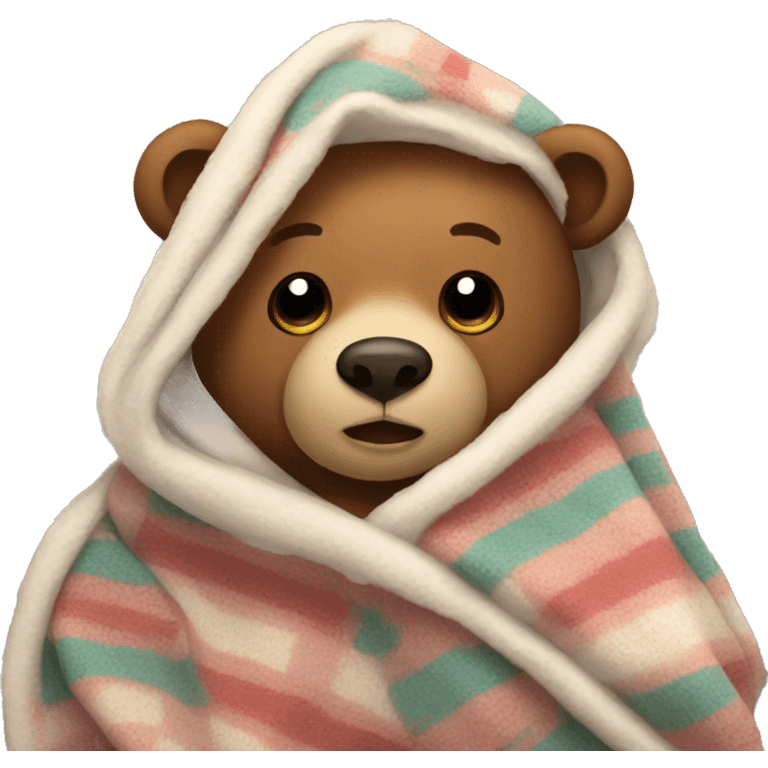 bear covered in cozy blanket emoji