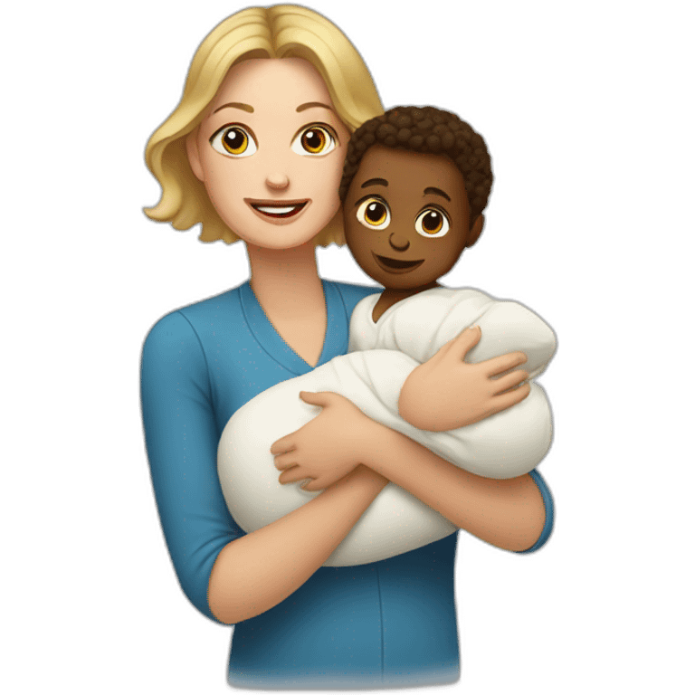 A white woman with an infant emoji