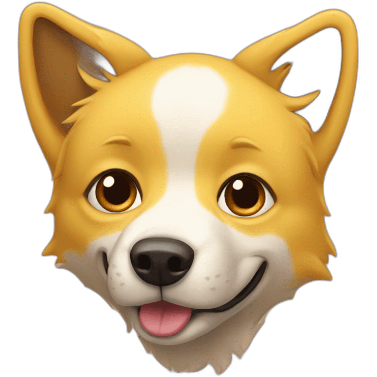 Yellow foxdog with brown eyes and bent ears emoji