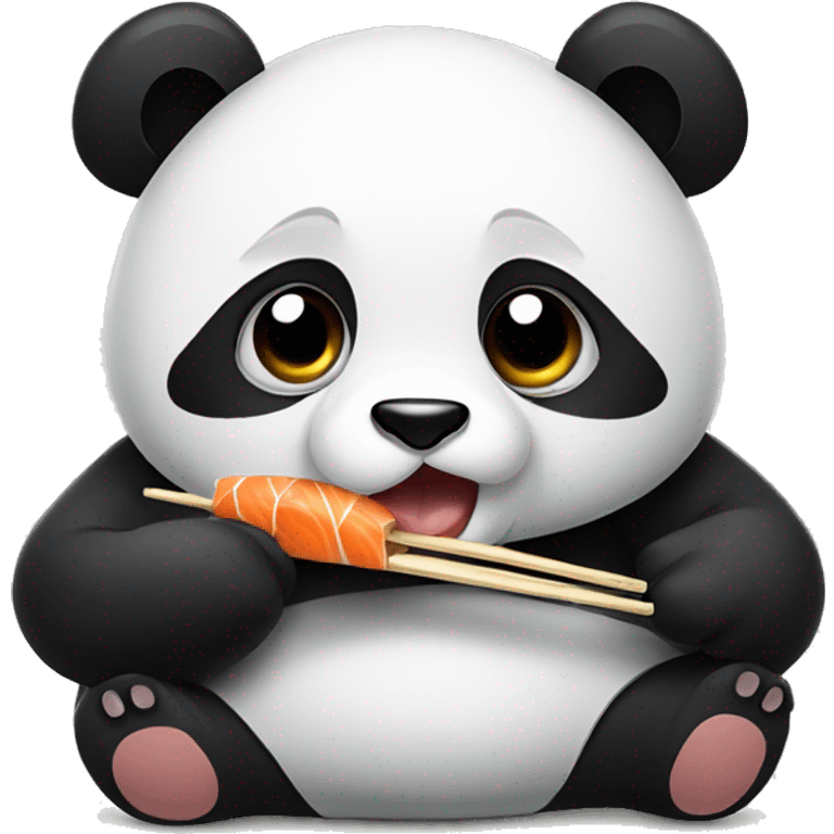 Panda eating sushi emoji