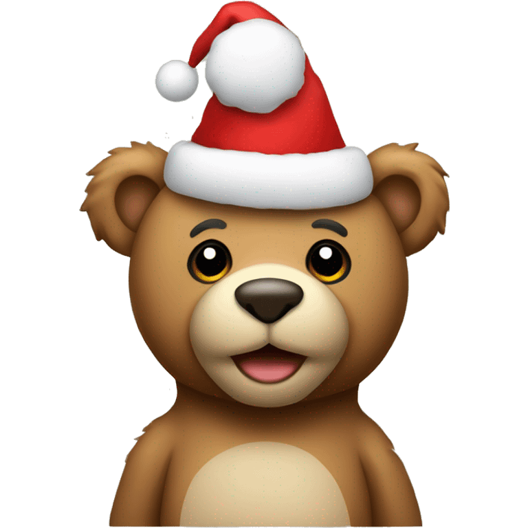 teddy bear with a Christmas hat emoji