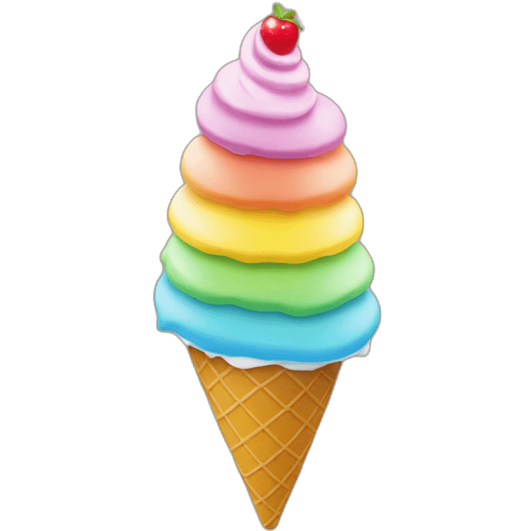 rainbow icecream sundae cone emoji