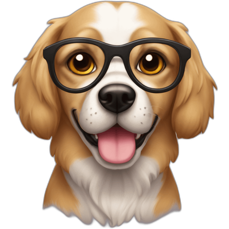 Chien avec des lunettes emoji