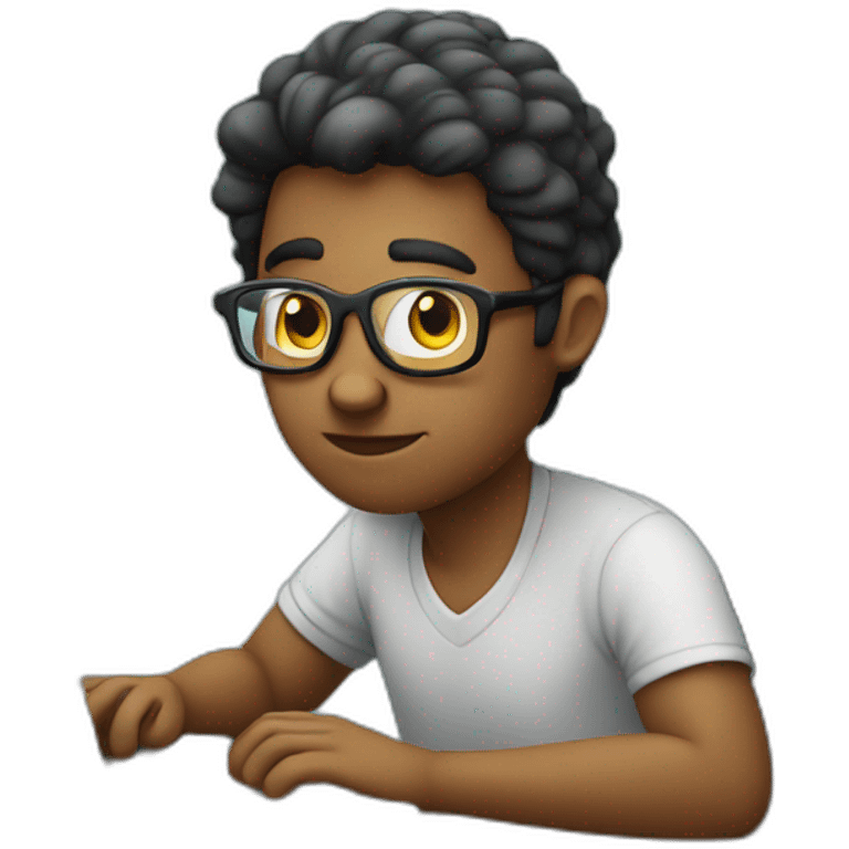 a really focused developer working at the computer emoji