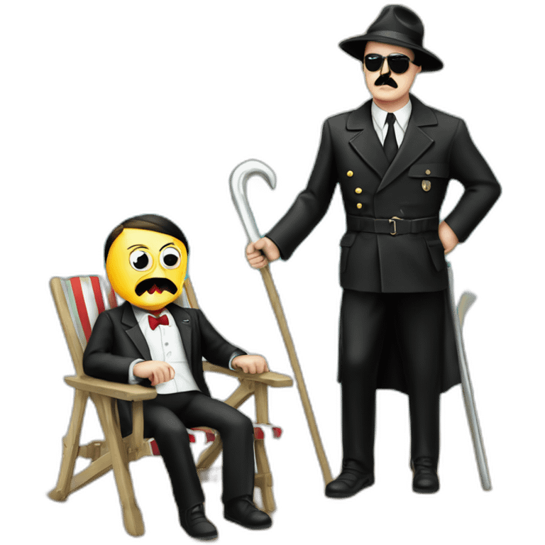 Adolf Hitler on holiday with the grim reaper sunny beach emoji