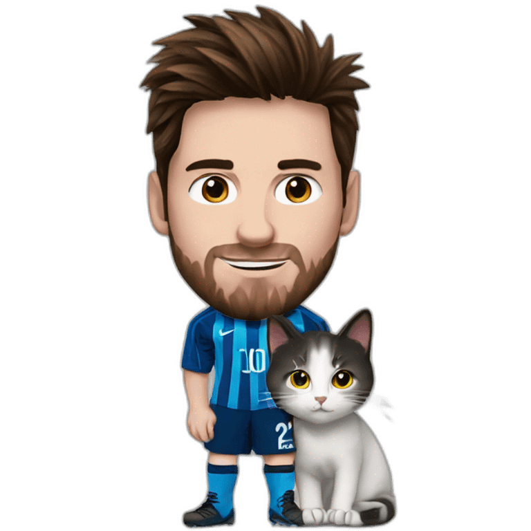 Messi and cat emoji