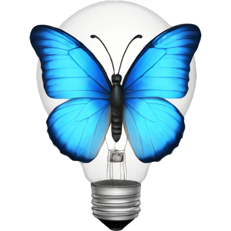 blue butterfly light bulb emoji