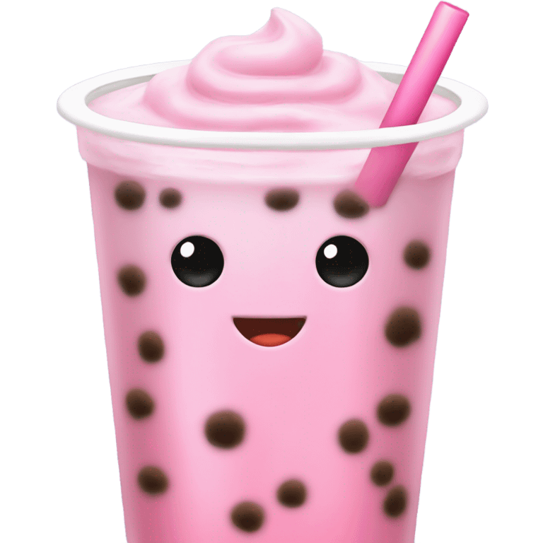 Light Pink boba tea realistic  emoji