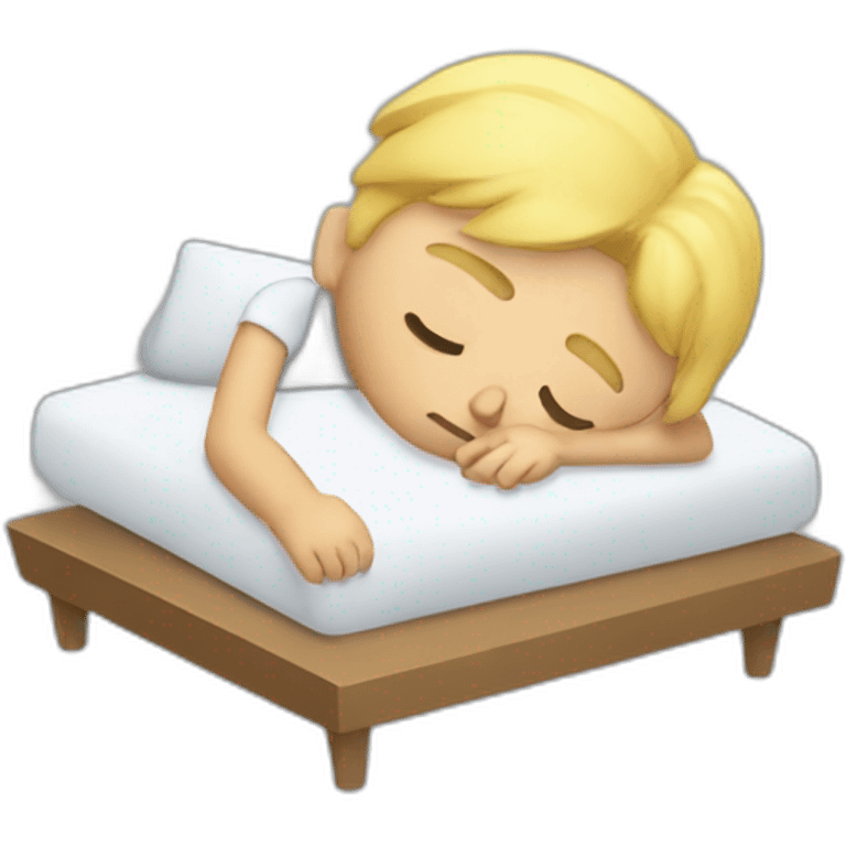 sleeping blonde man with math symbol on his eyes as he was tired of study emoji