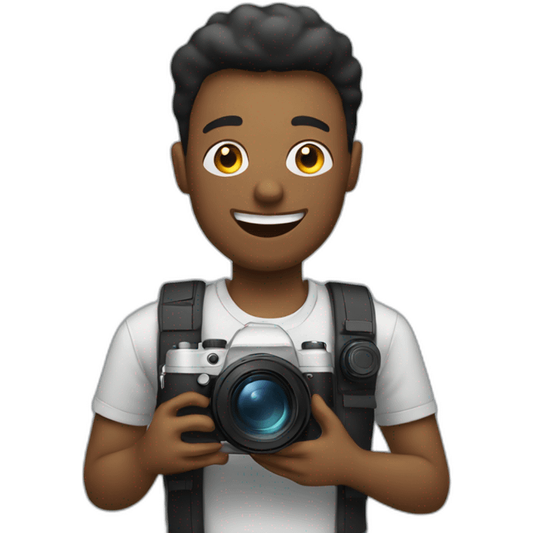 Men take picture with camera emoji