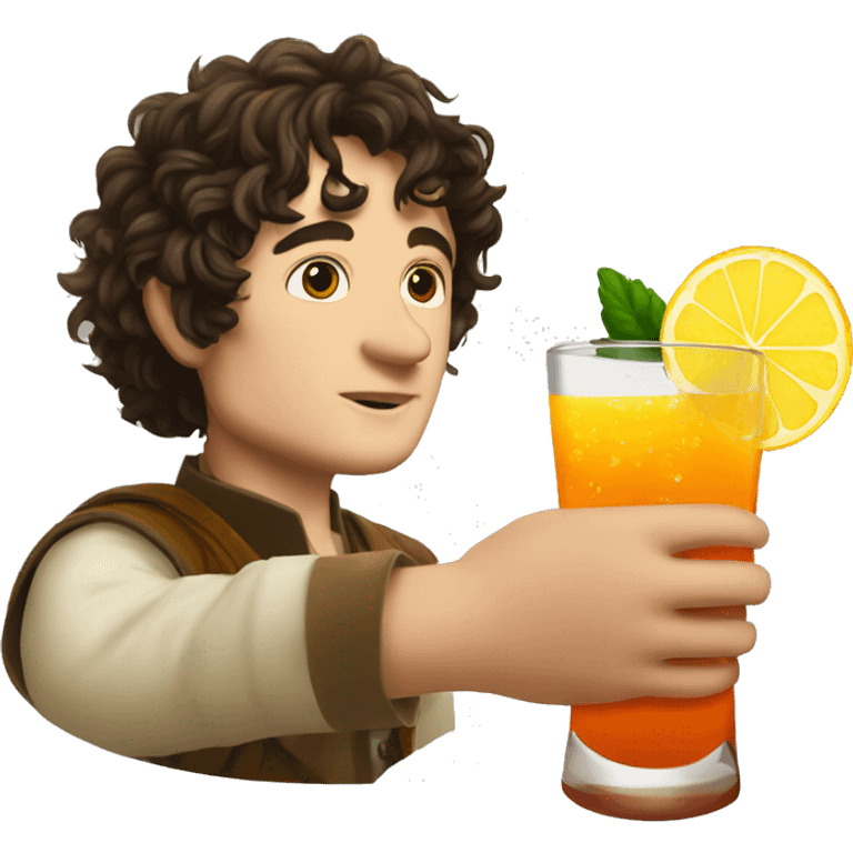 Frodo baggins drinking a cocktail  emoji