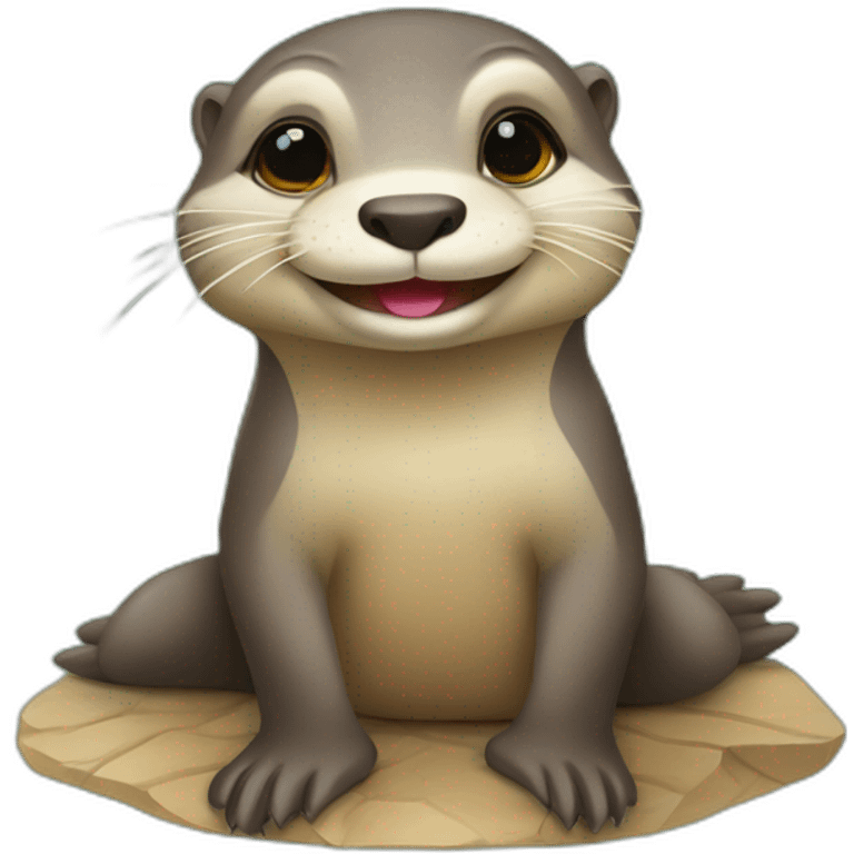 Loutre sur tortue emoji