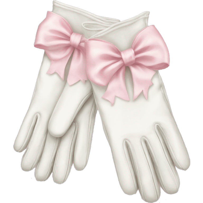 vintage rococo white gloves with light pink bows  emoji