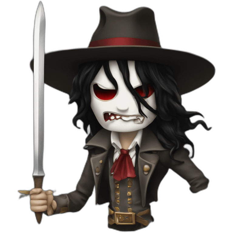 Van helsing killing vampire Michael Jackson with a wooden stake emoji