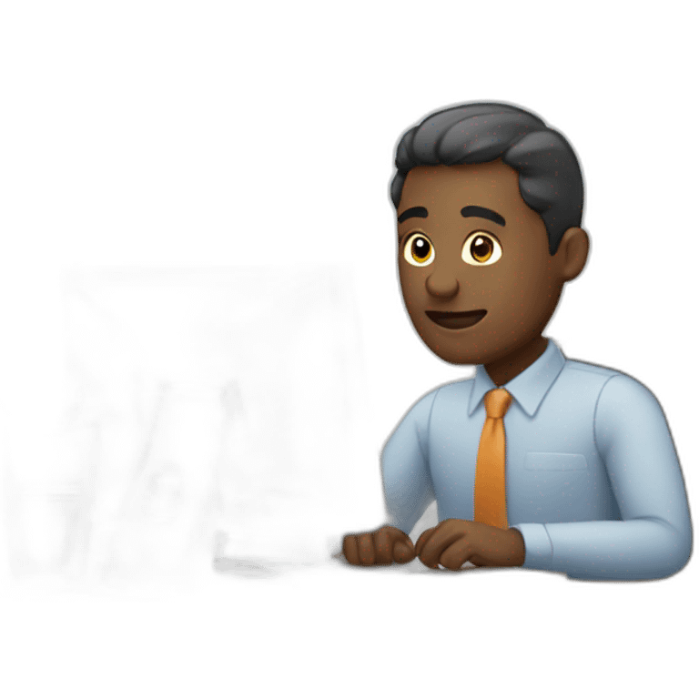 Man doing office work emoji